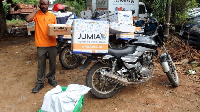 Jumia delivers goods via scooter and offers a variety of payment options (Getty Images)